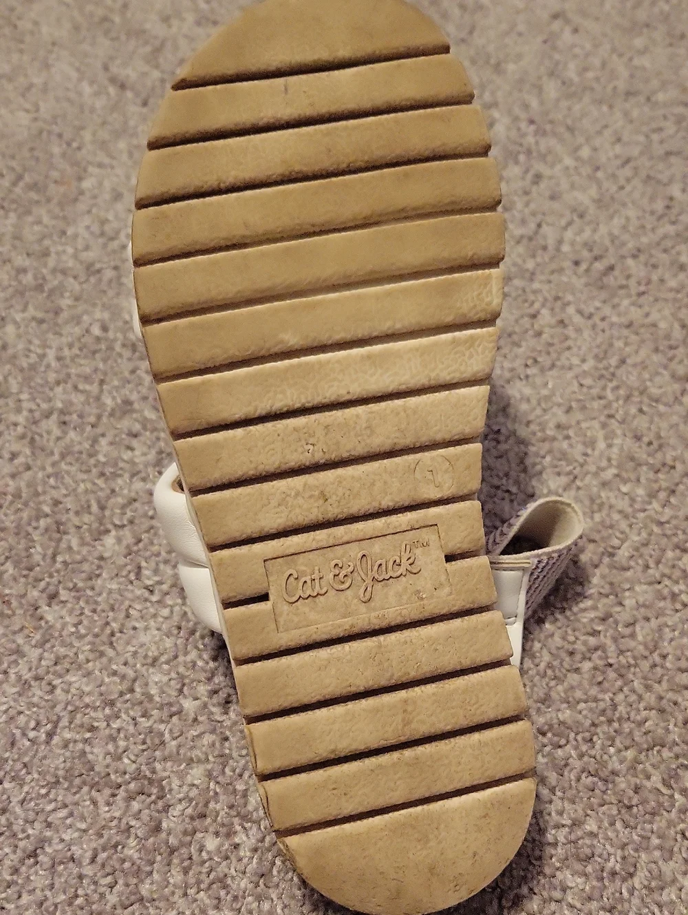 Cat & Jack White Padded Strap Girl's Size 1 Sandals